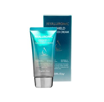 Farm Stay – Hyaluronic UV Shield Sun Block Cream SPF 50+ kremowy bloker przeciwsłoneczny z kwasem hialuronowym (70 g)