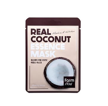 FarmStay Real Coconut Essence Mask nawilżająca maseczka w płachcie z ekstraktem kokosa (23 ml)