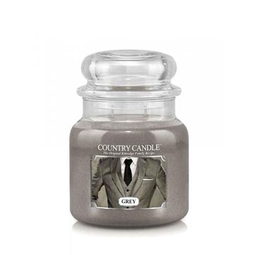 Country Candle – świeca zapachowa z dwoma knotami Grey (453 g)