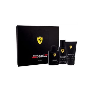 Ferrari Scuderia Black zestaw woda toaletowa spray 125ml + dezodorant spray 150ml + żel pod prysznic 150ml