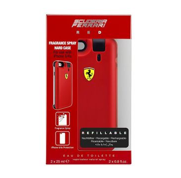 Ferrari Scuderia Red zestaw prezentowy woda toaletowa Refillable 2 x 25ml + iPhone 6/6s Phone Case
