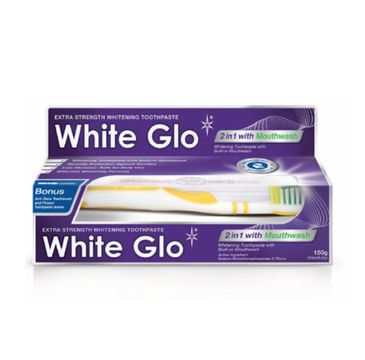 White Glo 2in1 Mouthwash wybielająca pasta z płynem do płukania ust 100ml + szczoteczka do zębów (1 szt.)
