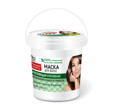 Fitokosmetik Przepisy Ludowe maska do włosów zniszczonych pokrzywowa wzmacniająca (155 ml)