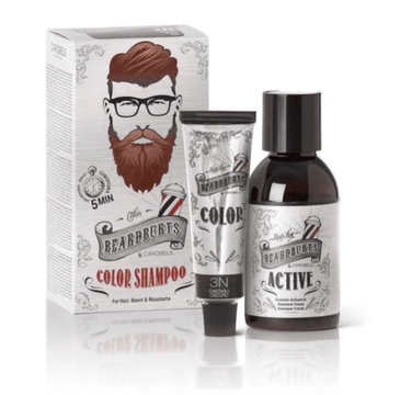 Beardburys – Koloryzujący szampon do włosów ciemny brąz 3N (30 ml + 45 ml)