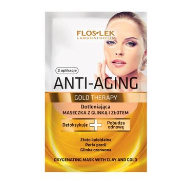 Floslek Anti Aging Gold Therapy maseczka do cery dojrzałej i zmęczonej z glinką i złotem 2 x 5 ml