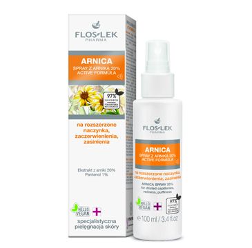 Floslek Arnica – spray z arniką 20% active formula na rozszerzone naczynka, zaczerwienienia, zasinienia (100ml)