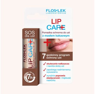 Floslek Lip Care Pomadka ochronna do ust z masłem kakaowym bezzapachowa 15 g