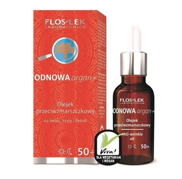 Floslek Odnowa Argan+ 50+ olejek przeciwzmarszczkowy na twarz szyję i dekolt 30 ml