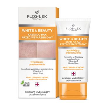 Floslek White and Beauty - krem do rąk przeciwstarzeniowy wybielający przebarwienia (50 ml)