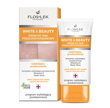 Floslek White and Beauty - krem do rąk przeciwstarzeniowy wybielający przebarwienia (50 ml)