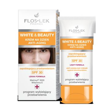 Floslek White&Beauty – krem na dzień zapobiegający przebarwieniom SPF 30 (30 ml)