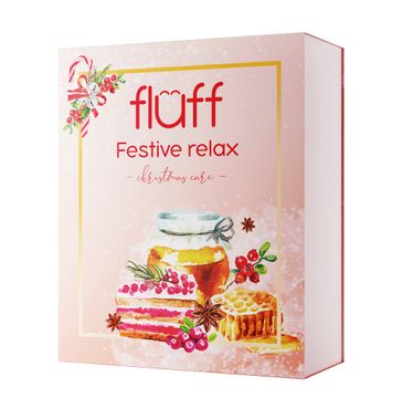 Fluff Festive Relax zestaw balsam do ciała o zapachu żurawiny z miodem (150 ml) + żel do mycia ciała o zapachu żurawiny z miodem (150 ml)