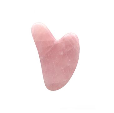Fluff Gua Sha Stone kamień do masażu twarzy Różowy Kwarc (1 szt.)