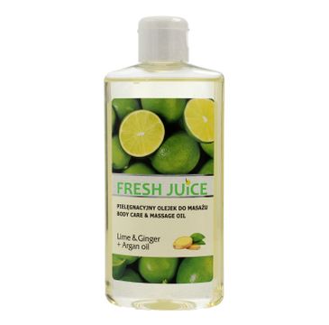 Fresh Juice Pielęgnacyjny olejek do masażu Lime & Ginger + Argan Oil 150 ml