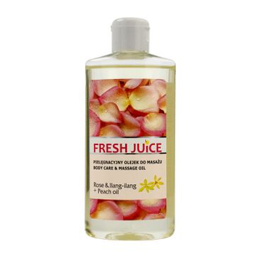 Fresh Juice Pielęgnacyjny olejek do masażu Rose & Ilang Ilang+Peach Oil (150 ml)