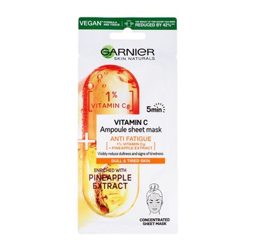Garnier Skin Naturals Vitamin C ampułka w masce na tkaninie przeciw oznakom zmęczenia (15 g)