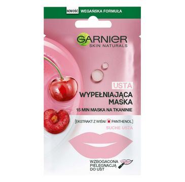 Garnier Skin Naturals wypełniająca maska do ust na tkaninie (5 g)