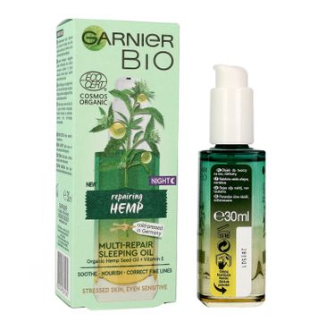 Garnier BIO Multi-naprawczy Olejek do twarzy na noc Reparing Hemp (30 ml)