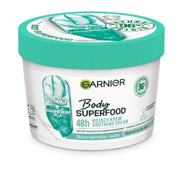 Garnier Body SuperFood kojący krem do ciała Aloe Vera Extract+Magnesium PCA skóra normalna i sucha (380 ml)