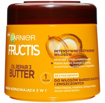Garnier Fructis Oil Repair 3 Butter maska wzmacniająca 3w1 do włosów bardzo suchych i zniszczonych (300 ml)