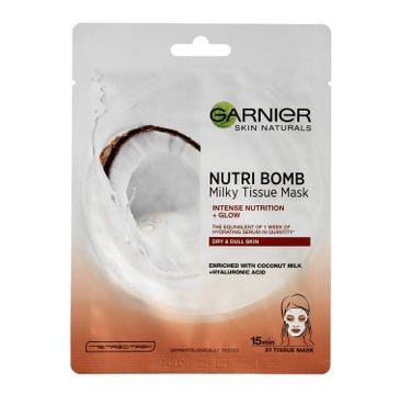 Garnier Skin Naturals maseczka na tkaninie odżywczo-rozświetlająca Nutri Bomb