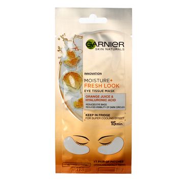 Garnier Skin Naturals Moisture + maska w płatkach pod oczy Orange Juice & Hyaluronic Acid (6 g)