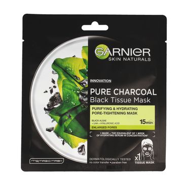 Garnier Pure Charcoal oczyszczająca maska na tkaninie z węglem (28 g)