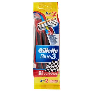 Gillette Blue 3 Nitro jednorazowe maszynki do golenia (6+2 szt.)