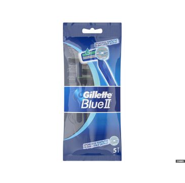 Gillette Blue II Chromium jednorazowe maszynki do golenia dla mężczyzn 5szt