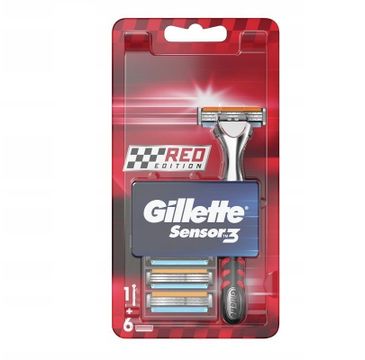 Gillette Sensor3 Red Edition maszynka do golenia + wymienne ostrza 6szt