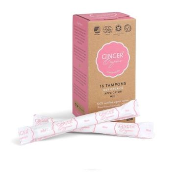 Ginger Organic Tampons tampony organiczne z aplikatorem Mini (16 szt.)