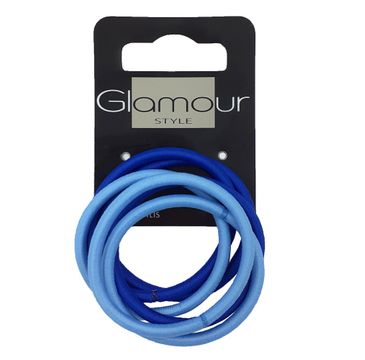 Glamour Gumki do włosów bez metalu Niebieskie (6 szt.)