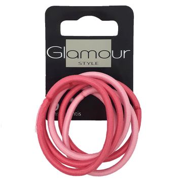 Glamour Gumki do włosów bez metalu Różowe (6 szt.)