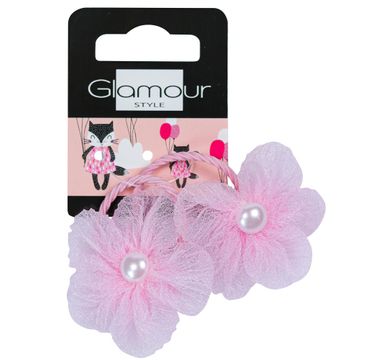 Glamour Kids gumki do włosów Różowe Kwiatki 2szt.