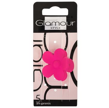 Glamour Neon klamra kwiatek Magenta