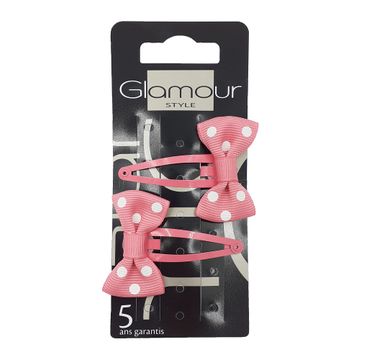 Glamour Pyki do włosów z kokardą Różowe (2 szt.)