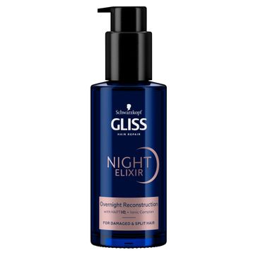 Gliss Night Elixir Reconstruction regenerująca kuracja na noc bez spłukiwania do włosów zniszczonych i rozdwojonych końcówek (100 ml)