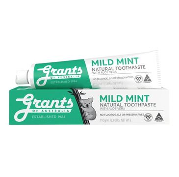 Grants of Australia Mild Mint Natural Toothpaste naturalna łagodząca pasta do zębów bez fluoru (110 g)