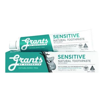 Grants of Australia Sensitive Natural Toothpaste naturalna kojąca pasta do zębów wrażliwych bez fluoru (100 g)