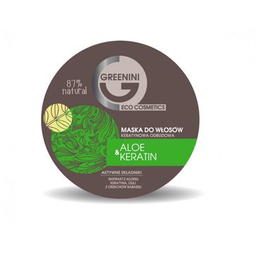 Greenini Aloe & Keratin maska do włosów odbudowująca (200 ml)