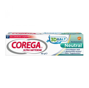 Corega – Krem mocujący do protez zębowych super mocny neutralny smak (40 g)