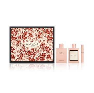 Gucci Bloom zestaw woda perfumowana spray 100ml + balsam do ciała 100ml + miniatura wody perfumowanej roll-on 7,4ml