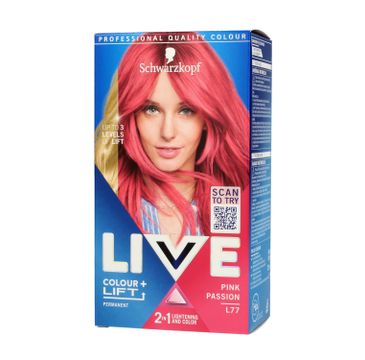 Schwarzkopf Live Colour Lift 2in1 farba rozjaśniająca i koloryzująca do włosów L77 Pink Passion