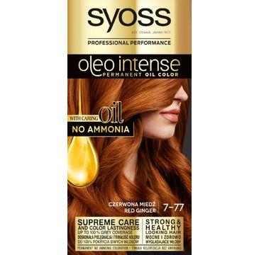 Syoss Oleo Intense trwały kolor włosów z olejem odcień 7-77 Czerwona Miedż