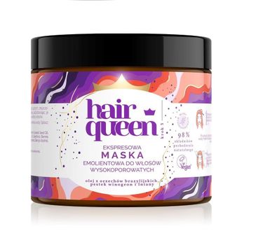 Hair Queen Ekspresowa maska emolientowa do włosów wysokoporowatych (400 ml)