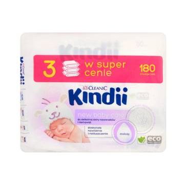 Cleanic – Kindii New Baby Care Chusteczki do delikatnej skóry noworodków i niemowląt (180 szt.)