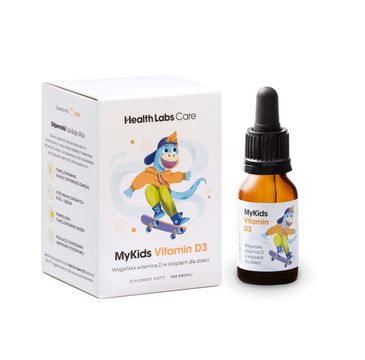 HealthLabs MyKids Vitamin D3 wegańska witamina D w kropelkach dla dzieci suplement diety (9.7 ml)