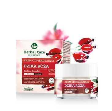 Herbal Care krem do twarzy odmładzający z różą na dzień i noc (50 ml)