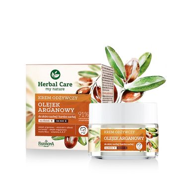 Herbal Care krem do twarzy odżywczy z olejkiem arganowym na dzień i noc (50 ml)