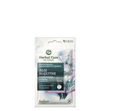 Herbal Care maseczka nawilżająca do twarzy algi błękitne (2 x 5 ml)